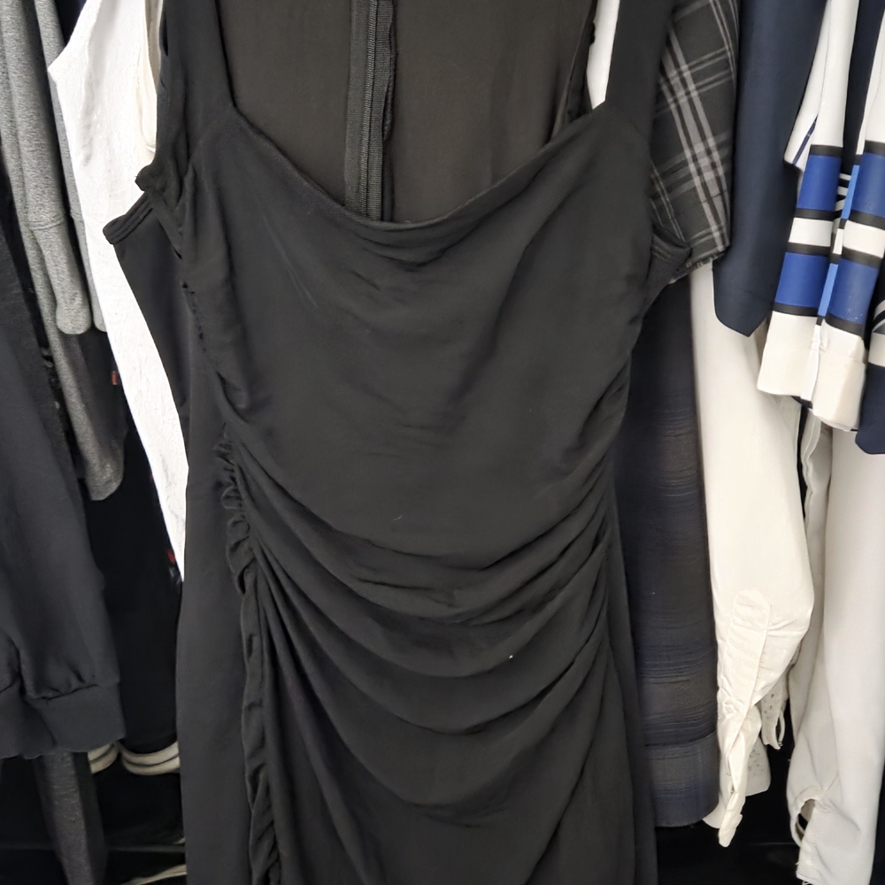 Elegant Black Ruched Dress